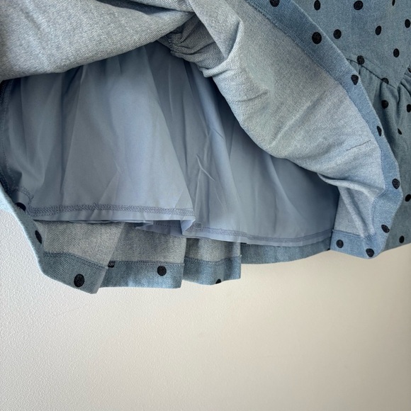 NWT Avec Les Filles Flirty Sky Blue Cotton Dotted Mini Shift Fit n Flare Dress - Picture 6 of 11